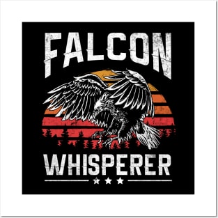 Retro Vintage Style Falcon Whisperer Falconry Hunting Gift for Hunter Posters and Art